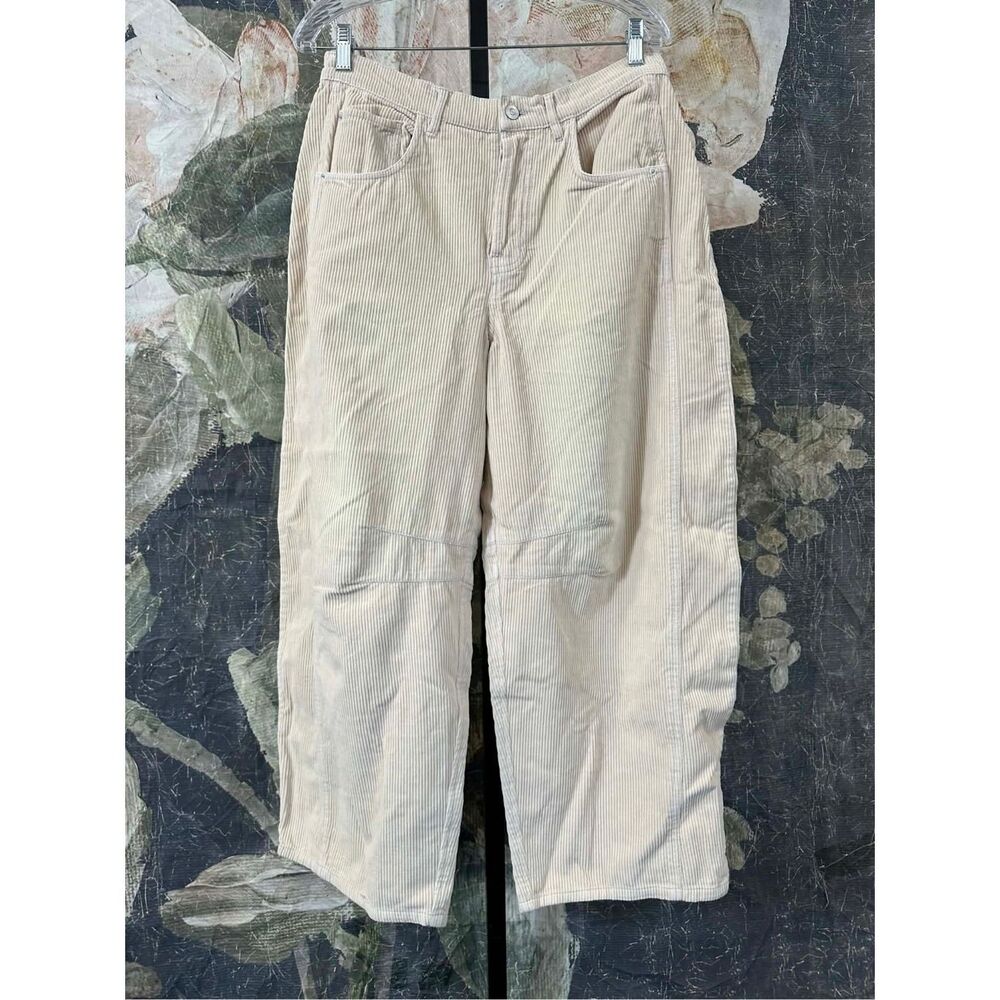 Free People We The Free Good Luck Mid-Rise Cord Barrel Jeans Size 28 - Picture 3 of 6
